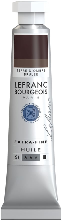Peinture à l'huile Lefranc Bourgeois - Extra-fine - 20 ml - Terre d'ombre brûlée
