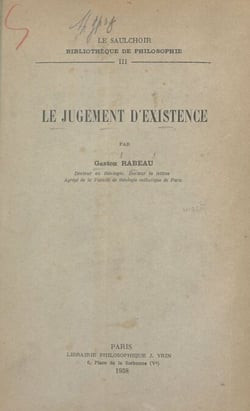Le jugement d'existence