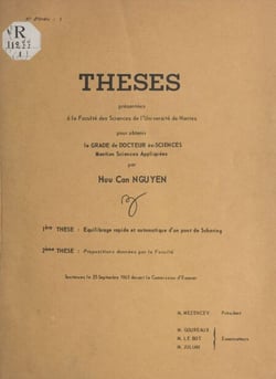 Équilibrage rapide et automatique d'un pont de Schering - Thèses présentées à la Faculté des sciences de l'Université de Nantes pour obtenir le grade de Docteur ès-sciences, mention sciences appliquées