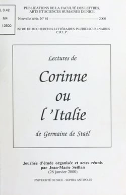 Lectures de Corinne ou l'Italie de Germaine de Staël - Journée d'étude