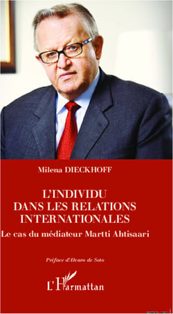 L'individu dans les relations internationales - Le cas du médiateur Martti Ahtisaari