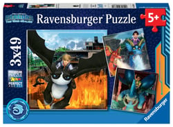Puzzles 49 pièces - Dragons : les neuf royaumes - Ravensburger - 3 pièces