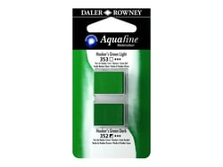 Aquarelle Daler Rowney - Aquafine - 1/2 godet - feuille verte et viridien