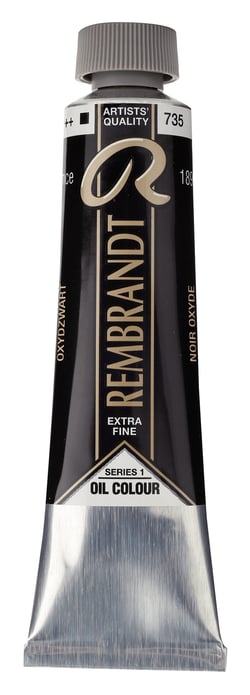 Peinture à l'huile Rembrandt en tube de 40 ml - Royal Talens - Extra-fine - Noir oxyde