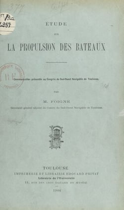 Étude sur la propulsion des bateaux - Communication présentée au Congrès du Sud-Ouest navigable de Toulouse