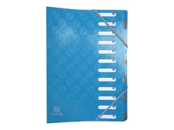 1 trieur A4 - 12 compartiments - 1928 - Dos extensible - Carton - Exacompta - Coloris assortis