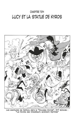One Piece édition originale - Chapitre 704 - Lucy et la statue de Kyros