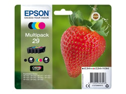 Cartouche d'encre n°T29 fraise - 1x noir et 3x couleurs - Epson