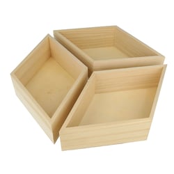 3 plats losanges en bois - 26.5 x 23 cm