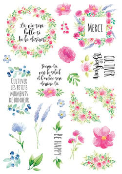 Stickers rub on - au jardin