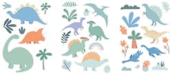 Lot de 3 feuilles de stickers cartonnées Artemio - Dino & Co 