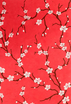 Papiers népalais Artemio - Rouge orangé/foil - 12 unités