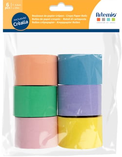 Lot de 6 rouleaux de papier crépon Artemio - Licorne - 4,5 cm x 25 m