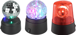 Pack de 3 mini effets de lumière à LED Party Light & Sound - KIDZ-PARTY