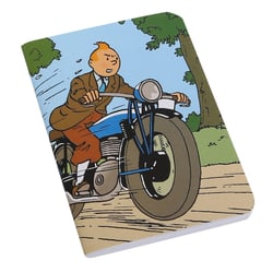 Carnet de notes 8,5 x 12,5 cm - Les aventures de Tintin - Tintin en moto 