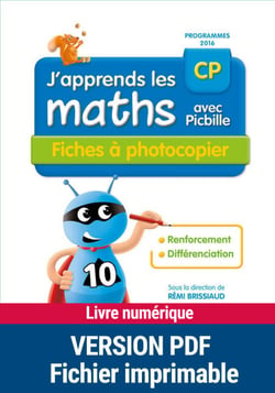 PDF J'apprends les maths avec Picbille CP - Fiches à photocopier - Renforcement et différenciation