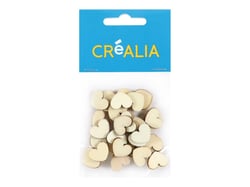 30 cœurs en bois 1,5 cm - couleur naturelle - Créalia