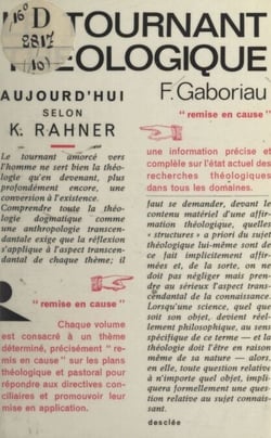 Le tournant théologique - Aujourd'hui selon K. Rahner