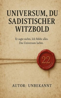 Universum, du sadistischer Witzbold - Er sagte nichts. Ich fühlte alles. Das Universum lachte.