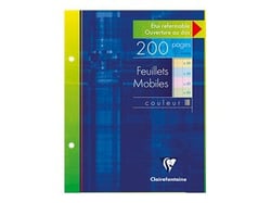 Feuilles simples grands carreaux Clairefontaine - 200 pages perforées - Blanc - 17 x 22 cm - 90 g/m²  - Modèle aléatoire - Vendu à l'unité