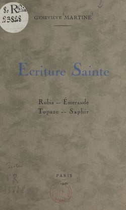 Écriture sainte - Rubis. Émeraude. Topaze. Saphir