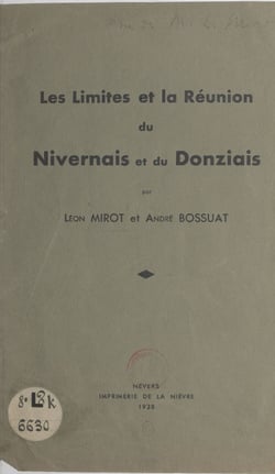 Les limites et la réunion du Nivernais et du Donziais