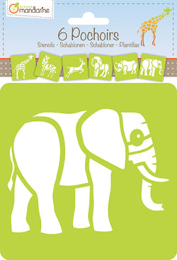 6 Pochoirs - Animaux de la savane - Avenue Mandarine