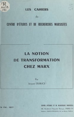 La notion de transformation chez Marx
