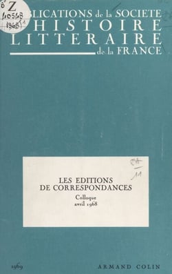 Les éditions de correspondances - Colloque, 20 avril 1968
