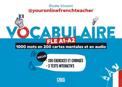 Vocabulaire FLE A1-A2 avec youronlinefrenchteacher - 1000 mots en 200 cartes mentales et en audio - Avec exercices et corrigés
