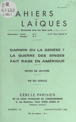 Darwin ou la Genèse ? : la guerre des singes fait rage en Amérique - Notes de lecture - Vie du Cercle