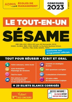 Le tout-en-un SÉSAME - 15 sujets blancs - Ecrits et oraux - Tutos offerts - Concours 2023