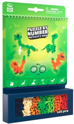 Bloc d'activités Puzzle by number : dinosaures - Plus Plus