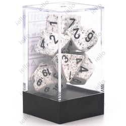 7 dés pour JDR Chessex - Granit - Blanc et gris