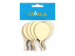 10 ballons en bois 7 cm - couleur naturelle - Créalia