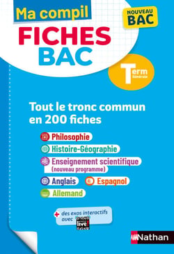 Toutes les matières du tronc commun Terminale - Ma Compil fiches BAC - Bac 2027 - Philosophie, Histoire-Géographie, Enseignement scientifique, Anglais, Espagnol, Allemand Term - EPUB