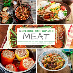 25 Slow-Cooker-Friendly Recipes with Meat - part 2 - From delicious Wraps and Soups to tasty Salads and Stews - measurements in grams