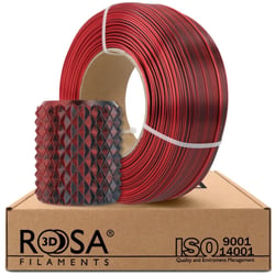 Filament pour imprimante 3D - PLA Magic Silk - Rosa3D - 1,75 mm - 1 kg Refill - Mystic Rouge & Noir