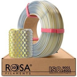 Filament pour imprimante 3D - PLA Magic Silk - Rosa3D - 1,75 mm - 1 kg Refill - Or & Argent