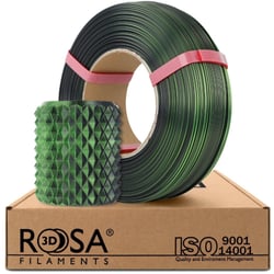 Filament pour imprimante 3D - PLA Magic Silk - Rosa3D - 1,75 mm - 1 kg Refill - Mystic Vert & Noir