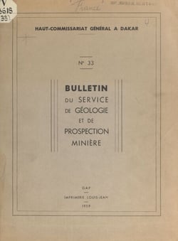 Contribution à l'étude géologique et hydrogéologique des formations primaires au Soudan méridional et en Haute-Volta - Thèse pour obtenir le grade de Docteur ès-sciences naturelles, le 22 novembre 1958