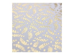 Papier Mahé - 30x30cm - blanc feuillages or