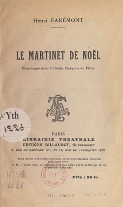 Le martinet de Noël - Monologue pour enfants, garçons ou filles