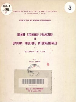 Bombe atomique française et opinion publique internationale - Etude de cas