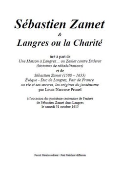 Sébastien Zamet et Langres ou la Charité - tiré à part