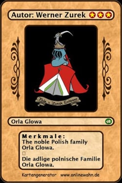 The noble Polish family Orla Glowa. Die adlige polnische Familie Orla Glowa.