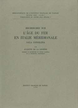 Recherches sur l'Âge du fer en Italie méridionale - Sala Consilina