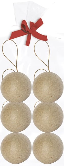 Lot de 6 boules à décorer Décopatch - Papier mâché - 6,5 cm 