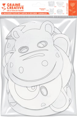6 masques en carton petits animaux - Graine Créative
