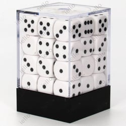 36 dés pour JDR Chessex - Opaque - Blanc et noir
